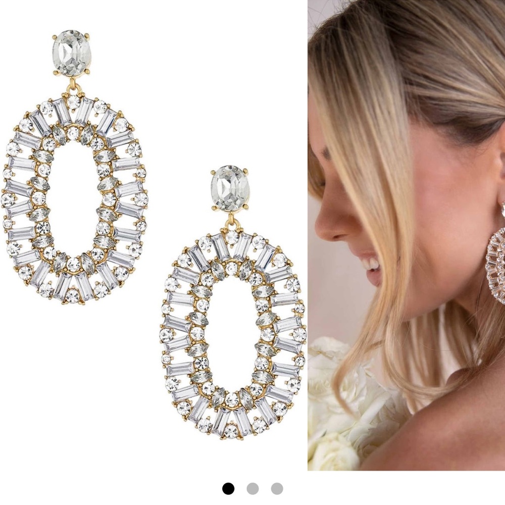 Ettika NWT crystal hoop, drop earrings